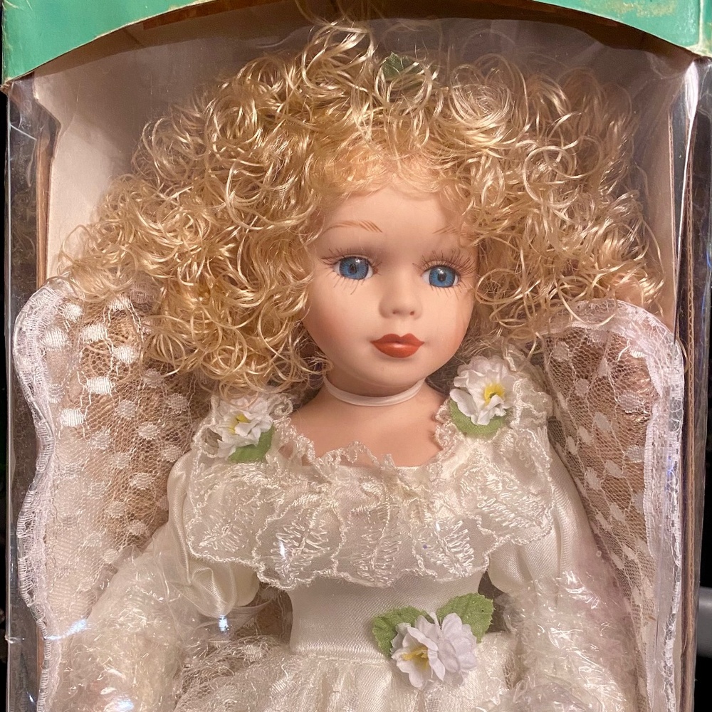 Century Collection Hand Crafted Porcelain Bride Doll Angel Wings Original Box